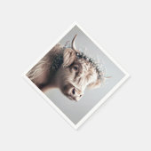 Boho Highland Koe met Baby's Breath Crown Servet (Hoek)