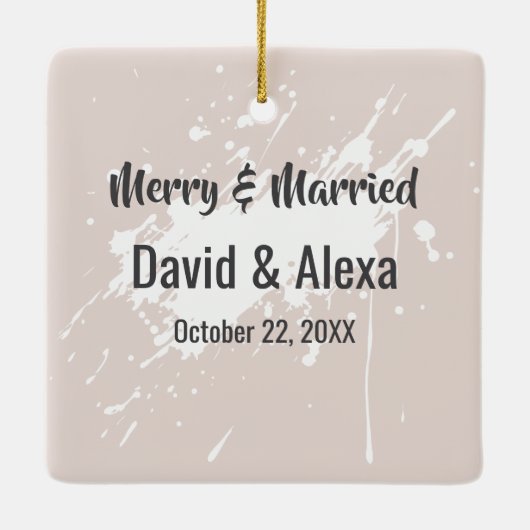 Boho Highland Koe met bruidsbloemkroon Keramisch Ornament (Achterkant)