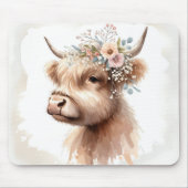 Boho Highland Koe Muismat (Voorkant)