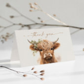 Boho Highland Koe Neutral Couples Baby shower Bedankkaart