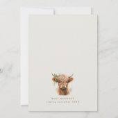 Boho Highland Koe Neutral Couples Baby shower Kaart (Achterkant)