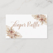 Boho Highland Koe pampas gras luier loterij Informatiekaartje (Achterkant)