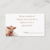 Boho Highland Koe pampas gras luier loterij Informatiekaartje (Voorkant)