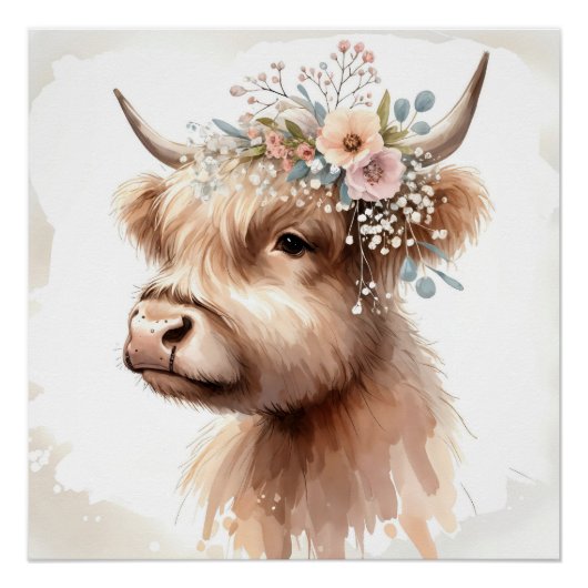 Boho Highland Koe Perfect Poster (Voorkant)