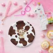 Boho Highland Koe Print Papier Borden Papieren Bordje (Feest)