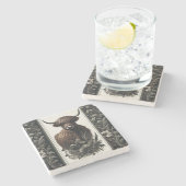 Boho Highland Koe Stenen Onderzetter (Zijkant)