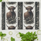 Boho Highland Koe Theedoek (Gevouwen)