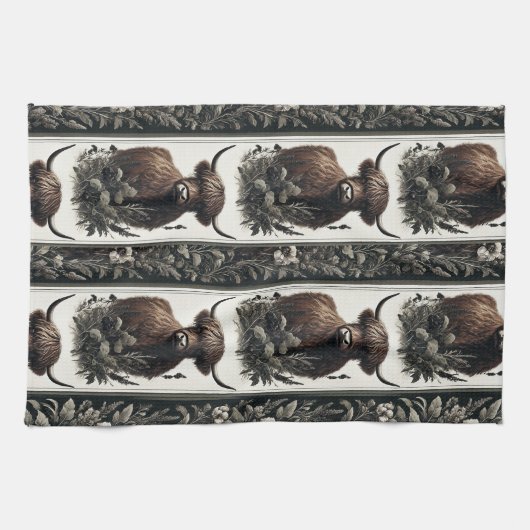 Boho Highland Koe Theedoek (Horizontaal)