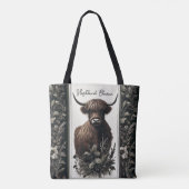 Boho Highland Koe Tote Bag (Achterkant)