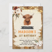 Boho Highland koe uitnodiging (Voorkant)