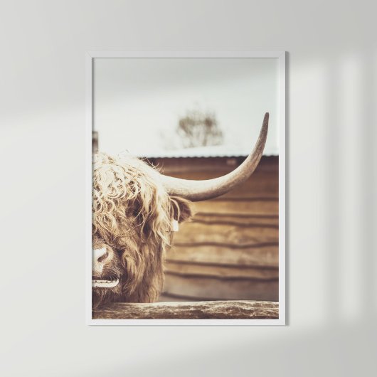 Boho Highland Koe Wall Art Poster