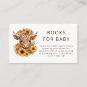Boho Highland Koe Zonnebloemen Boeken voor Baby Informatiekaartje (Voorkant)
