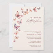 Boho Hij geeft me Butterflies Vrijgezellenfeest Kaart (Voorkant)