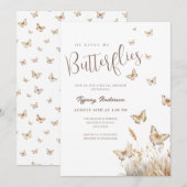Boho Hij geeft me Butterflies Vrijgezellenfeest Kaart (Voorkant / Achterkant)