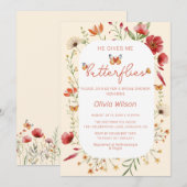 Boho Hij geeft me Butterflies Vrijgezellenfeest Kaart (Voorkant / Achterkant)