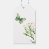 Boho Hij geeft me vlinders groen Vrijgezellenfeest Cadeaulabel (Achterkant)