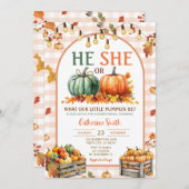 Boho hij of zij pompoen geslacht onthullen Herfst  Kaart (Voorkant / Achterkant)