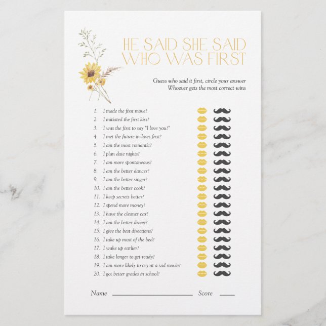 Boho hij zei dat ze zei dat zonnebloem Vrijgezelle (Voorkant)