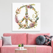 Boho Hippie 60s 70s Vredesteken Canvasprint Canvas Afdruk (Insitu (Woonkamer))