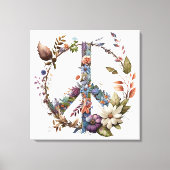 Boho Hippie 60s 70s Vredesteken Canvasprint Canvas Afdruk (Voorkant)