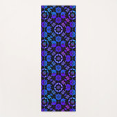 Boho Hippie Blauw Paars Gebloemd Groovy Retro Yogamat (Voorkant)