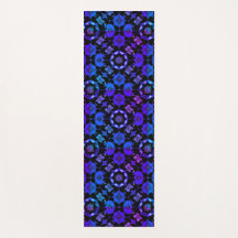 Boho Hippie Blauw Paars Gebloemd Groovy Retro