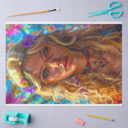 Boho Hippie Bloem Kind Chique Decoupage Tissuepapier (Craft)