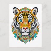 Boho Hippie Bloemig Jaar van de Tijger Kunst Briefkaart (Voorkant)