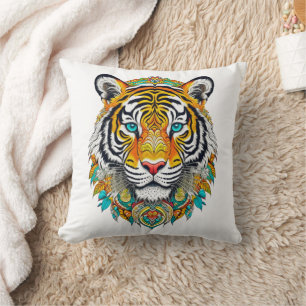 Boho Hippie Bloemig Jaar van de Tijger Kunst Kussen