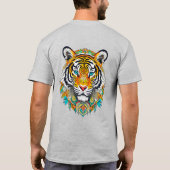 Boho Hippie Bloemig Jaar van de Tijger Kunst T-shirt (Achterkant)