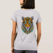 Boho Hippie Bloemig Jaar van de Tijger Kunst T-shirt (Achterkant)