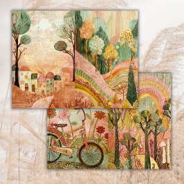 Boho Hippie Bossen Bike Junk Journal Papier