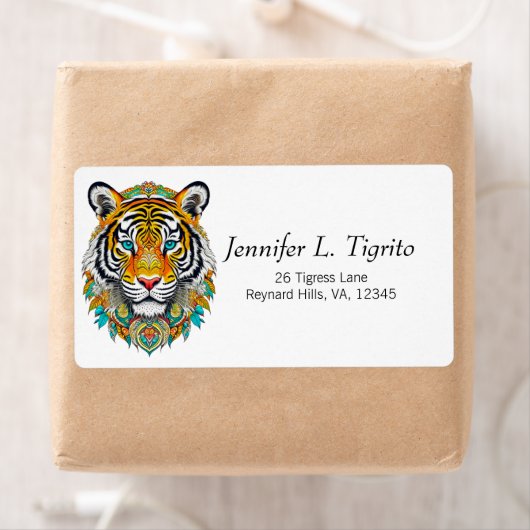 Boho Hippie Chic Floral Year of the Tiger Etiket (Insitu)