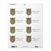 Boho Hippie Chic Floral Year of the Tiger Etiket (Full Sheet)