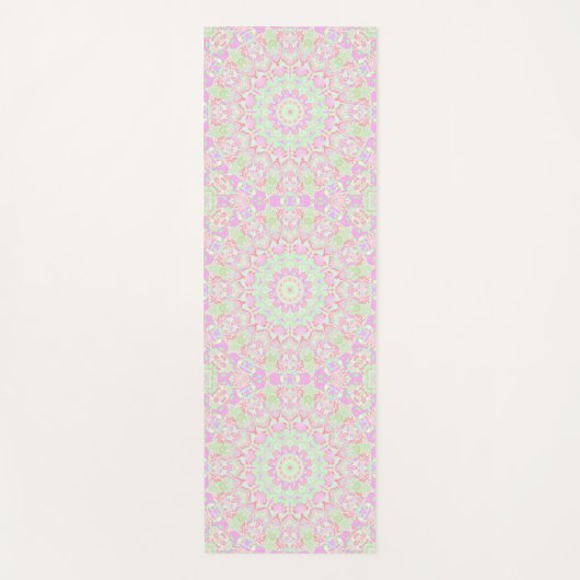 Boho Hippie Eclectic Funky Kleurrijke Pastel Manda Yogamat (Voorkant)