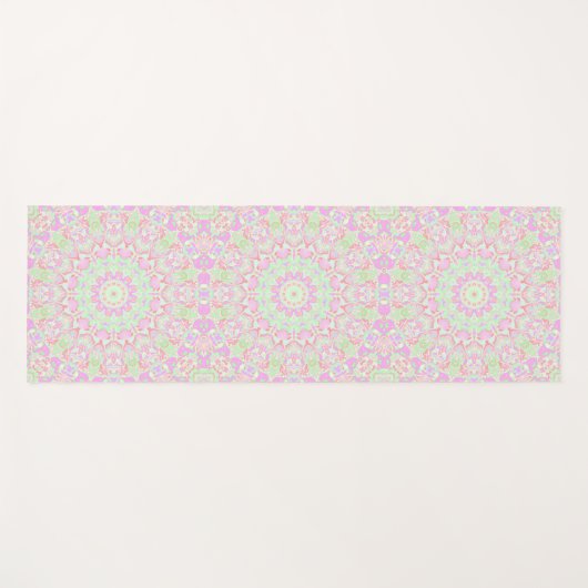 Boho Hippie Eclectic Funky Kleurrijke Pastel Manda Yogamat (Voorkant (horizontaal))