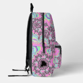 Boho Hippie Eenhoorn Pastel Mandelbrot Fractal Bedrukte Rugzak (Links)