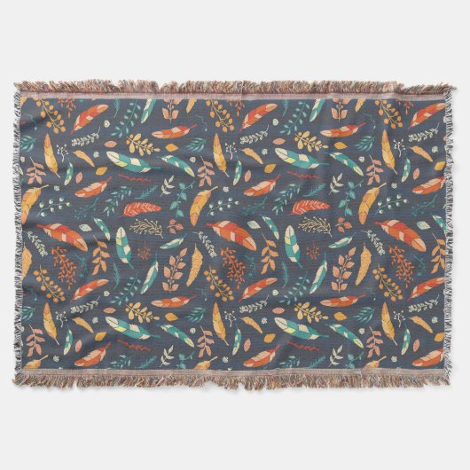 Boho Hippie Feather Pattern Deken (Voorkant)