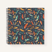 Boho Hippie Feather Pattern Notitieboek (Voorkant)