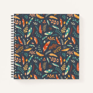 Boho Hippie Feather Pattern Notitieboek