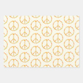 Boho Hippie Floral Peace Sign Pattern in Yellow Inpakpapier Vel (Voorkant)