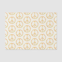 Boho Hippie Floral Peace Sign Pattern in Yellow
