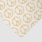 Boho Hippie Floral Peace Sign Pattern in Yellow Tissuepapier (Detail)