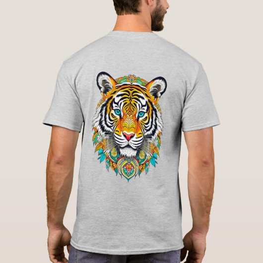 Boho Hippie Floral Year of the Tiger Art T-shirt (Achterkant)