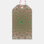 Boho Hippie Funky Trippy  Kerst Mandala Cadeaulabel (Voorkant)