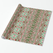 Boho Hippie Funky Trippy Kerst Mandala Cadeaupapier (Uitgerold)