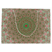Boho Hippie Funky Trippy  Kerst Mandala Groot Cadeauzakje (Achterkant)