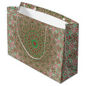 Boho Hippie Funky Trippy  Kerst Mandala Groot Cadeauzakje (Achterkant Gekanteld)