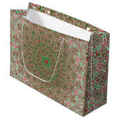 Boho Hippie Funky Trippy  Kerst Mandala Groot Cadeauzakje (Voorkant Gekanteld)