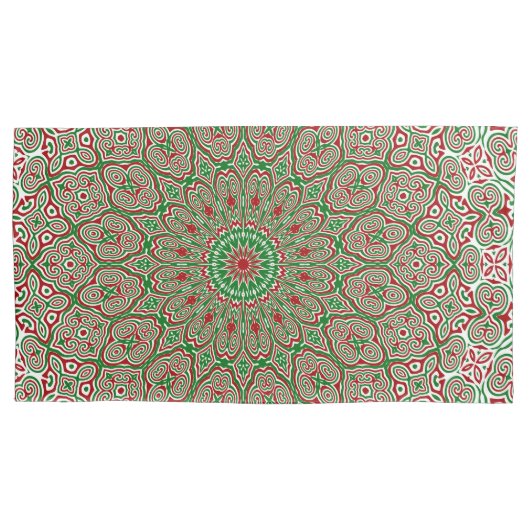 Boho Hippie Funky Trippy Kerst Mandala Kussensloop (Voorkant-Links)